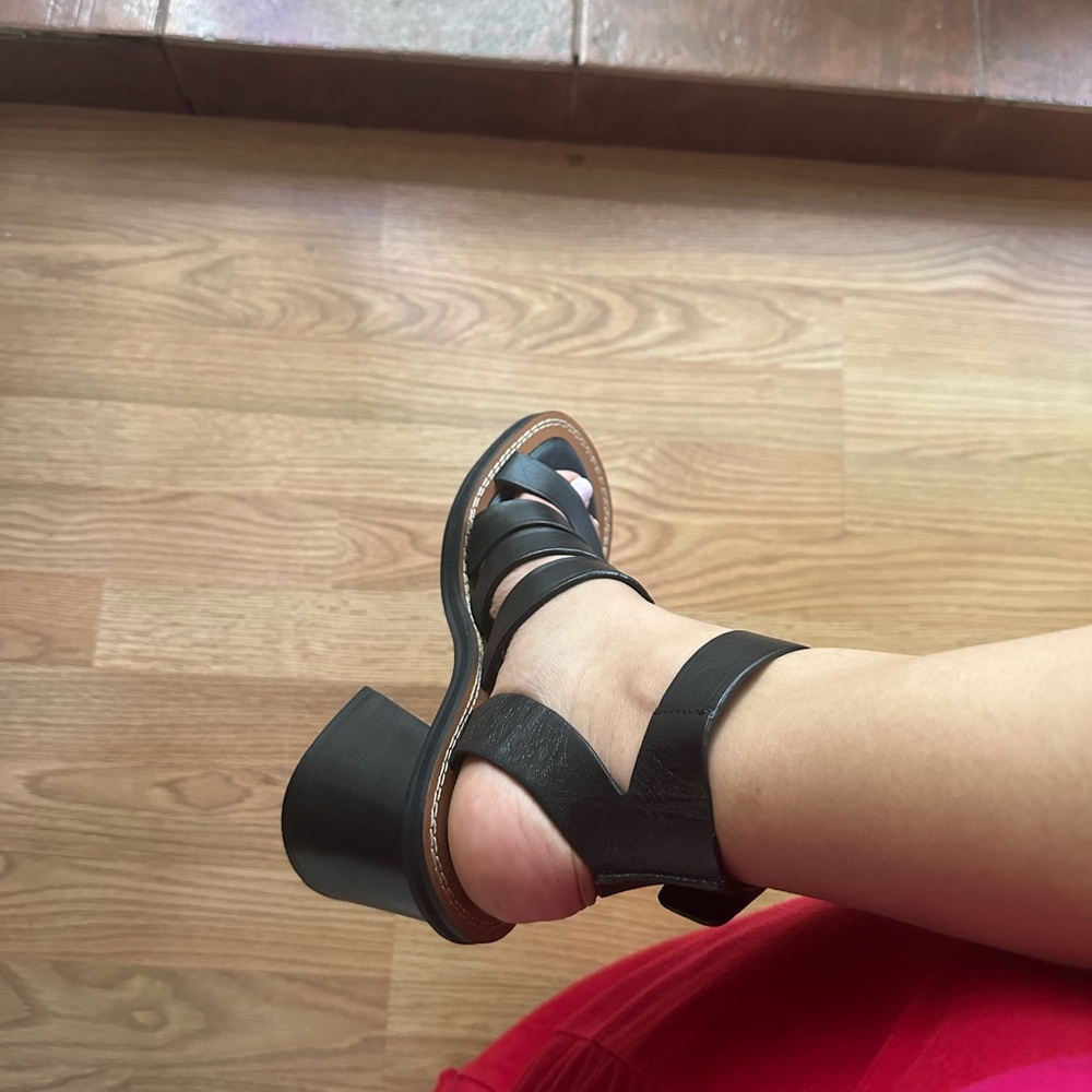 Zara Black Platform Sandals with Chunky Sole